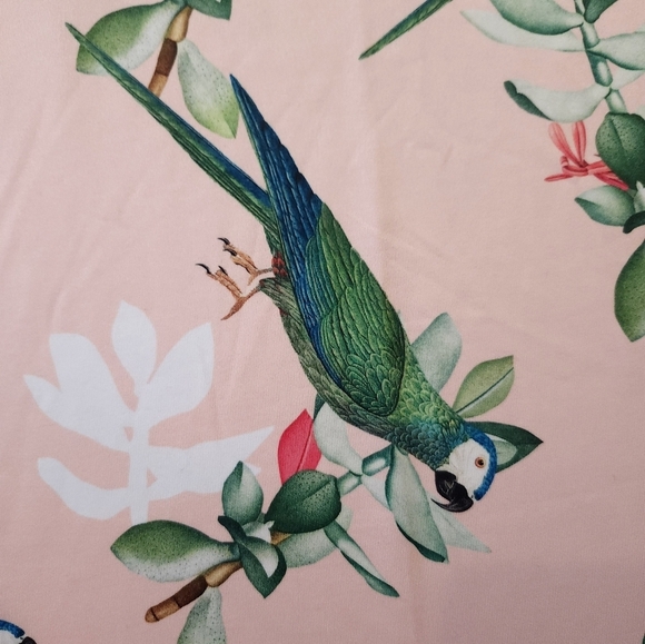 Albatros Partner Mens Performance Golf Polos Size Large Pink Green Birds Parrot - Picture 4 of 11